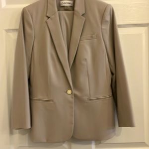 Tan classic pants suit